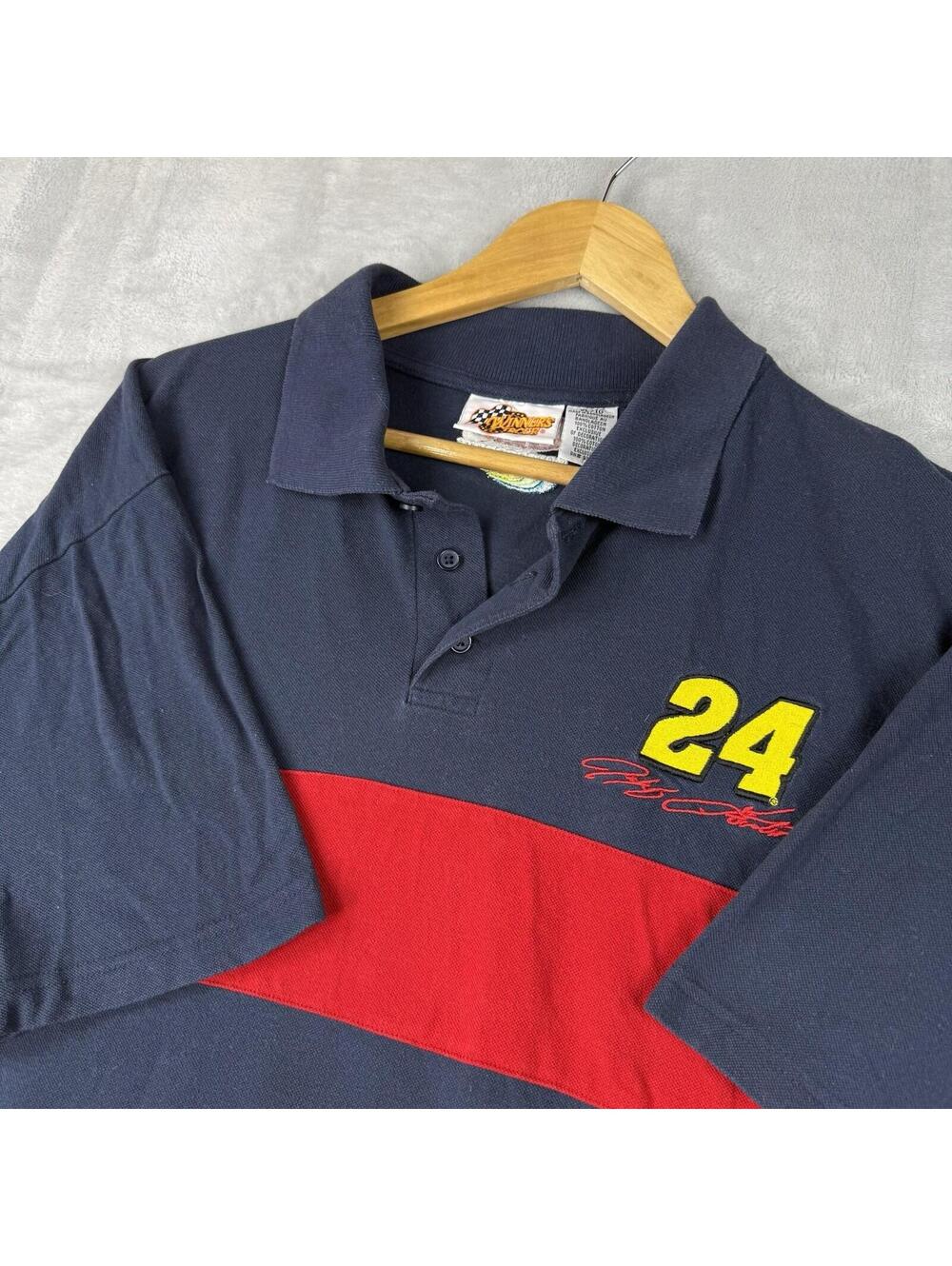 Jeff Gordon 24 DuPont Motorsports NASCAR Polo Shirt Mens XL Racing Y2K Grunge